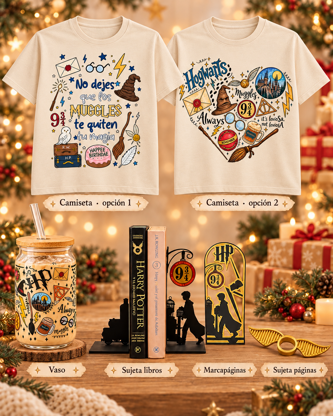 Pack Harry Potter con camiseta beis