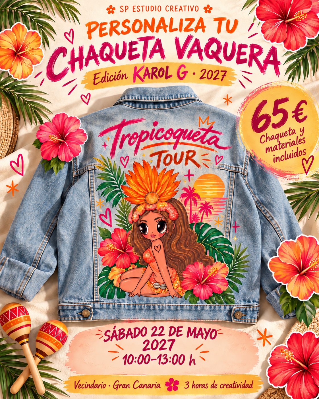 Personaliza tu chaqueta vaquera · Sábado 22 de mayo de 2027 · 10:00–13:00 hora canaria