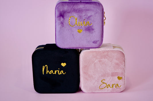 Mini Joyero de Terciopelo Personalizable