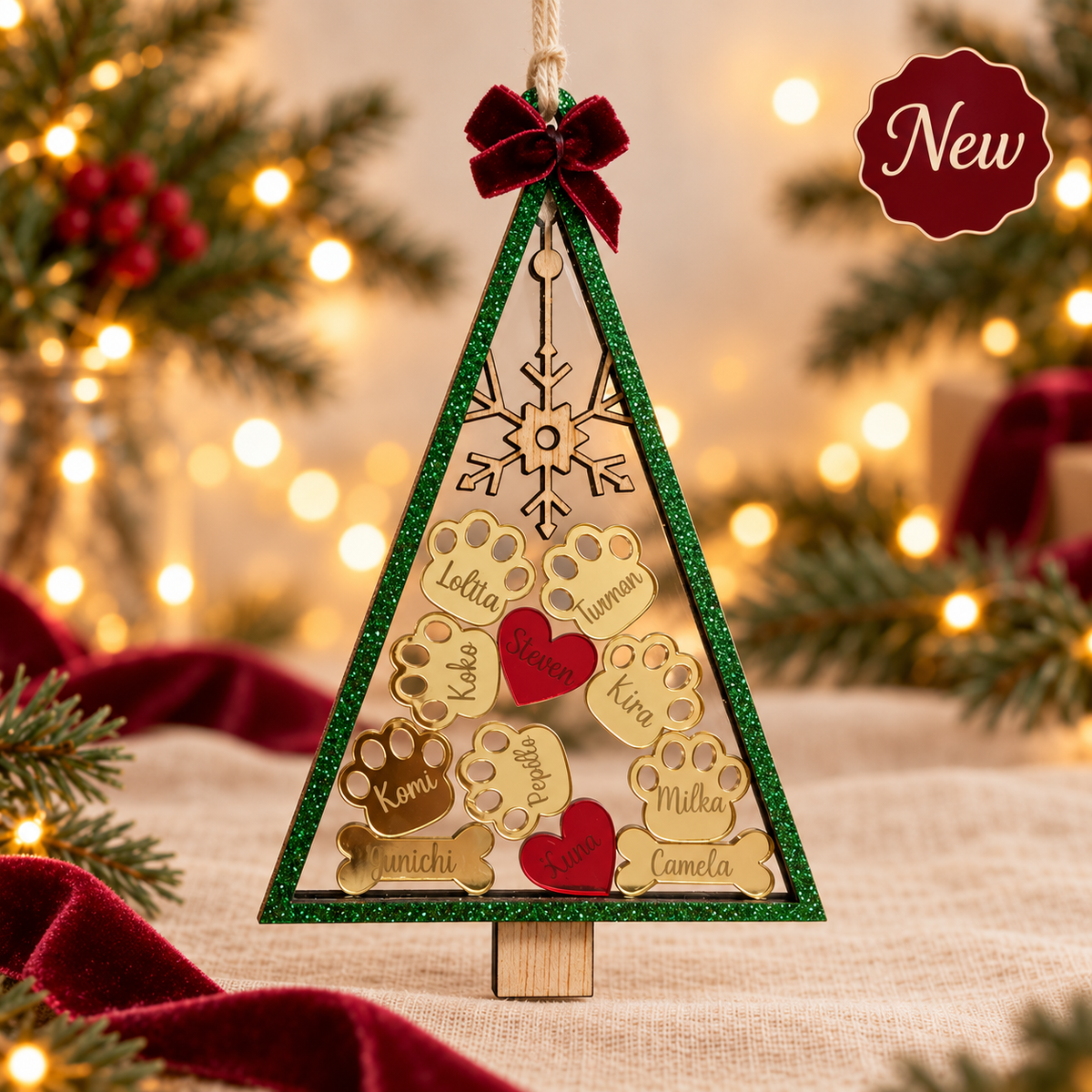 Árbol de Navidad personalizado con nombres