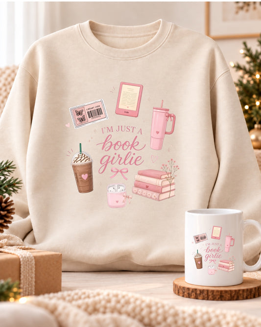 Pack sudadera beige y taza a juego · Book Girlie