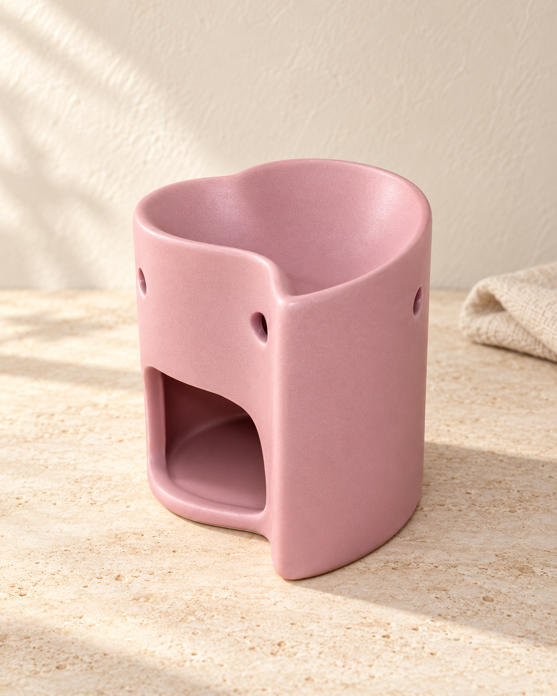 Quemador de wax melts · Corazón rosa