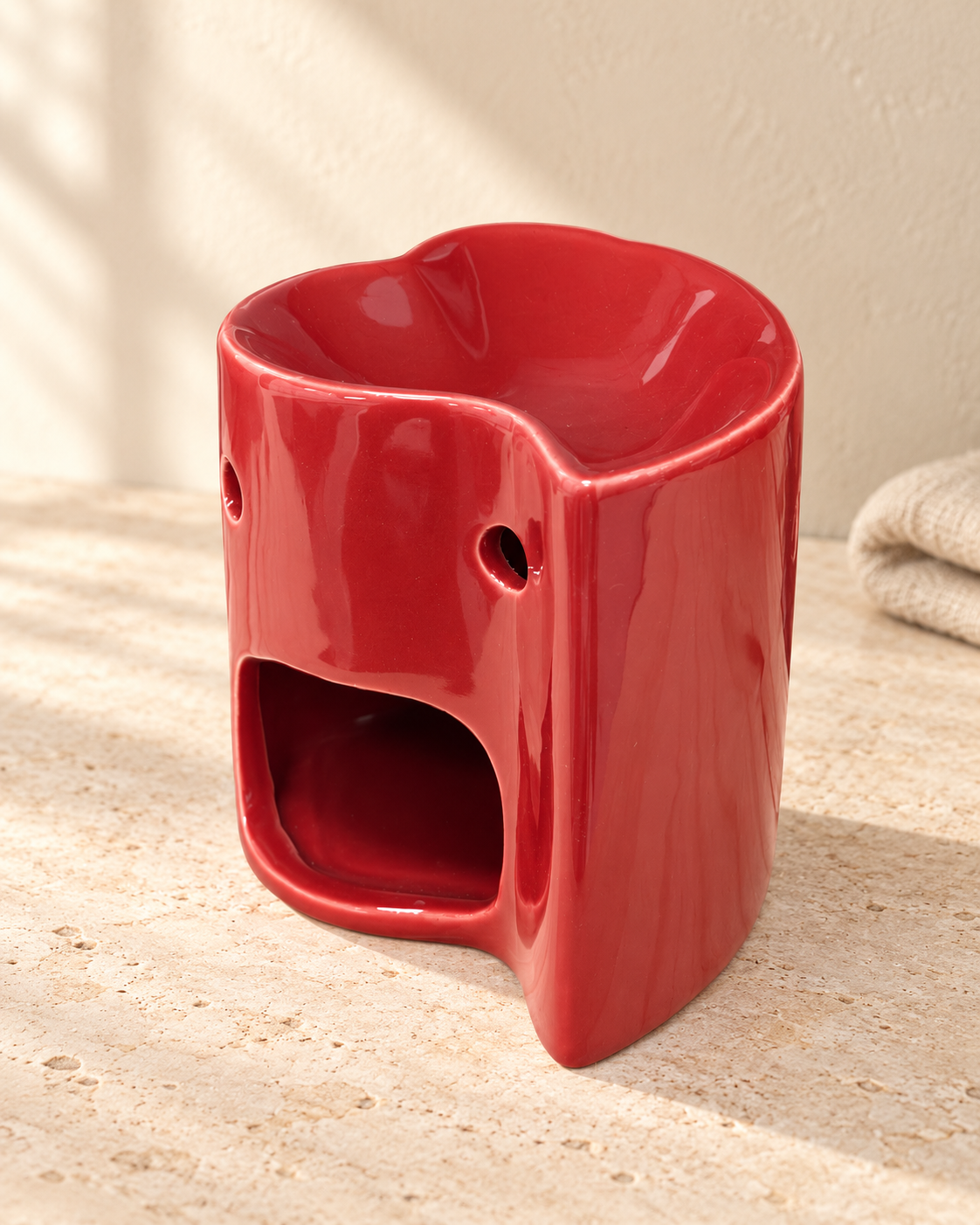 Quemador de wax melts · Corazón rojo