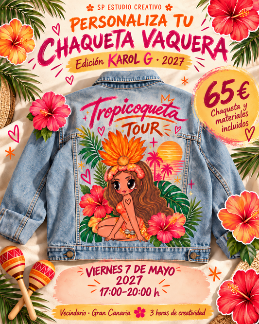 Personaliza tu chaqueta vaquera · Viernes 7 de mayo de 2027 · 17:00–20:00 hora canaria